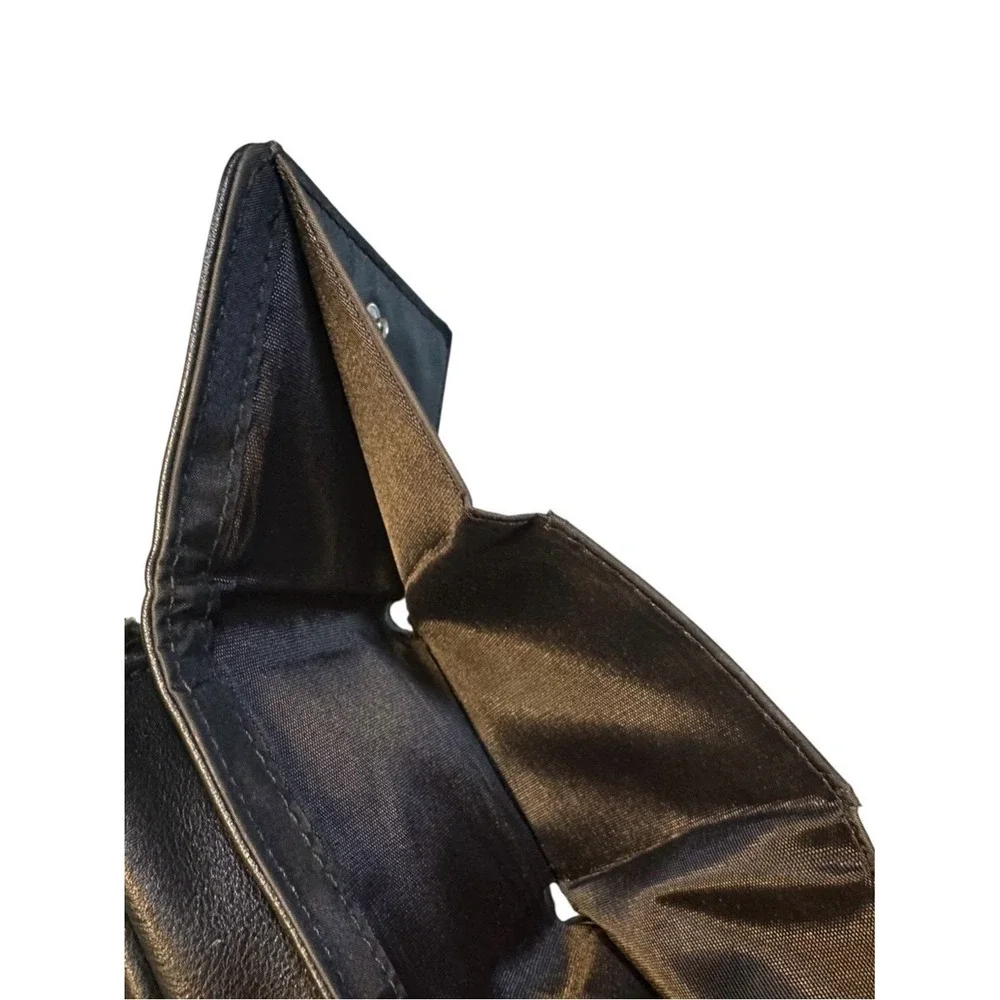 Tahari Black‎ Pebbled Leather Bifold Wallet with Logo Plaque